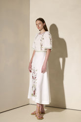 Vestido Longo Wild Flowers With Puff Sleeves - Anciente Kallos