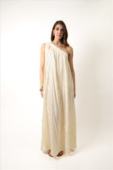 Vestido Um Ombro Só Calydon - Natural / Champagne