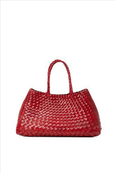 Bolsa Roberta Woven Leather Tote Bag | Red