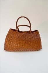 Bolsa Roberta Woven Leather Tote Bag | Tan