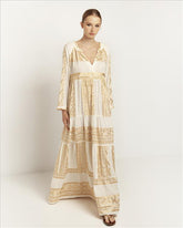 Vestido Longo Kori Clássico Natural/Dourado