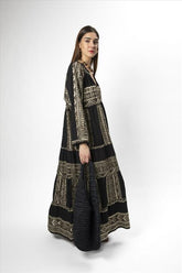 Vestido Longo Kori Clássico Preto/Dourado
