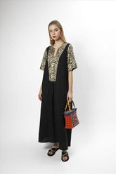 Vestido Túnica Calydon Preto/Dourado