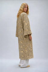 KIMONO LONG BLOSSON BEGE GOLD
