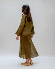 DRESS LONG  V NECK WICK OLIVE