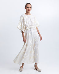 SKIRT LONG BLOSSOM NATURAL CHAMPAGNE