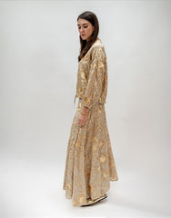 SKIRT LONG BLOSSOM BEGE GOLD