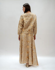 SKIRT LONG BLOSSOM BEGE GOLD