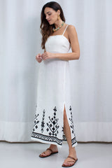 DRESS MAXI IOS STRAPS GATHERINGS NATURAL BLACK