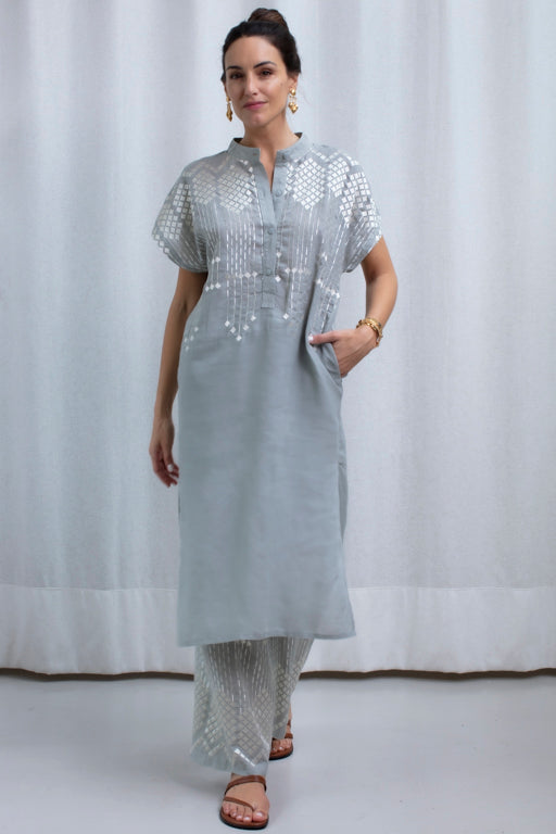 Dress Midi Grape Buttons Stone/Gold