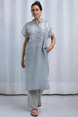 Dress Midi Grape Buttons Stone/Gold