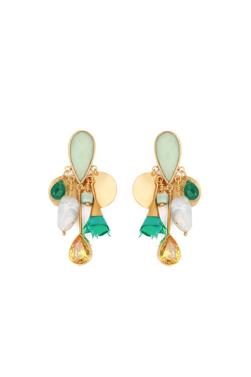 Brincos  Zaya Chandeliers Green
