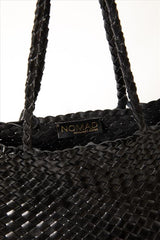 Bolsa Roberta Woven Leather Tote Bag | Black