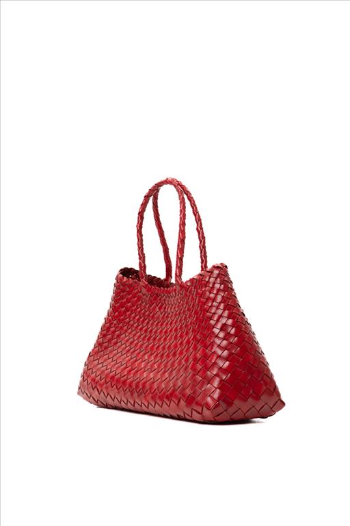 Bolsa Roberta Woven Leather Tote Bag | Red