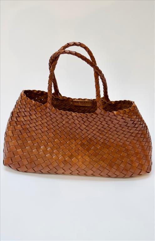 Bolsa Roberta Woven Leather Tote Bag | Tan