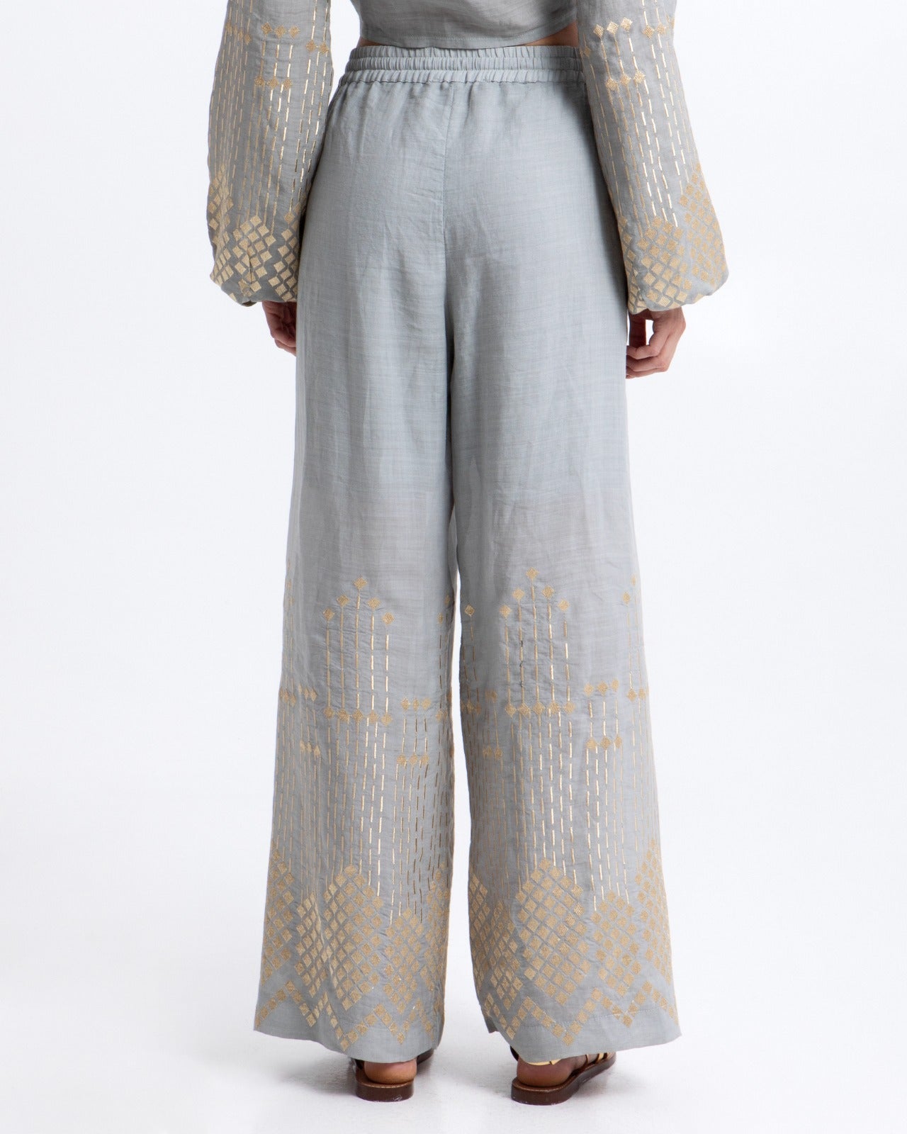 Calça Pants Grape Loose Drawstring Stone Champagne