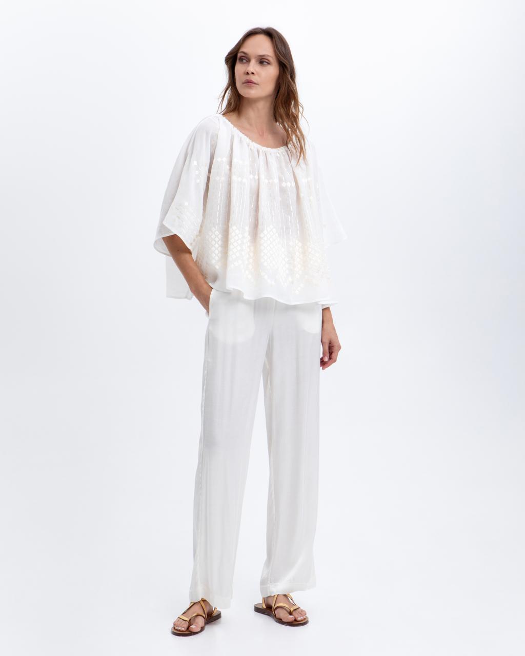 Blouse Grape Elasticated Neckline