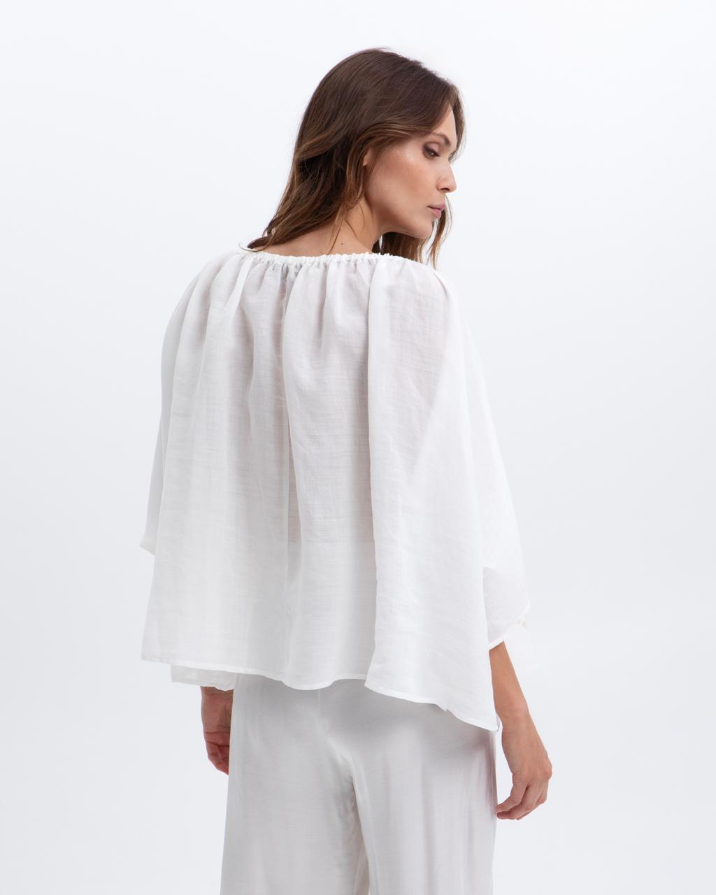 Blouse Grape Elasticated Neckline