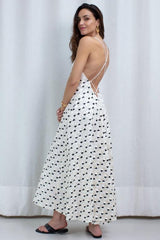 DRESS MAXI FLAKES DOUBLE STRAPS - WHITE - CHAMPAGNE - BLACK SHINY