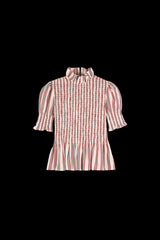 Aleria Shirt SS Red & Blue - Maria de la Orden