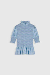Aleria Shirt SS Blue Flowers - Maria de la Orden
