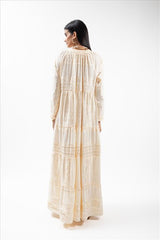 Vestido Longo Kori Clássico Natural/Champagne