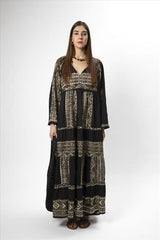 Vestido Longo Kori Clássico Preto/Dourado