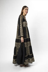 Vestido Longo Kori Clássico Preto/Dourado