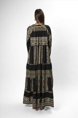 Vestido Longo Kori Clássico Preto/Dourado