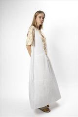 Vestido Túnica Calydon Branco/Dourado