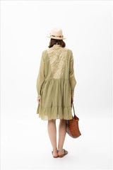 Vestido Curto Calydon Chá/Dourado