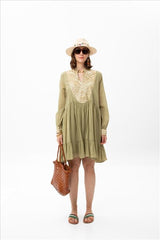 Vestido Curto Calydon Chá/Dourado
